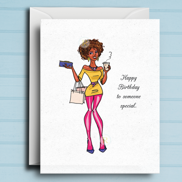 Black Woman Birthday Card K